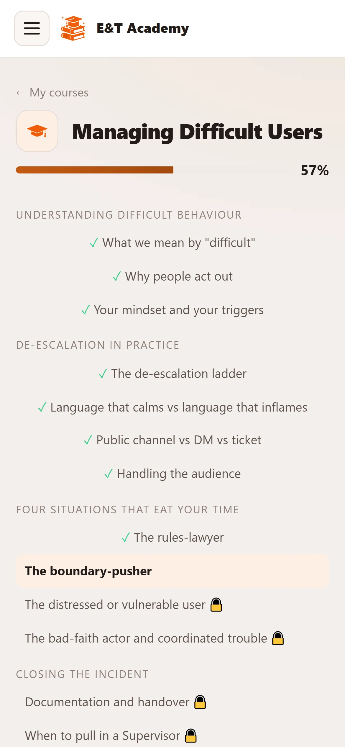 A lesson on a phone